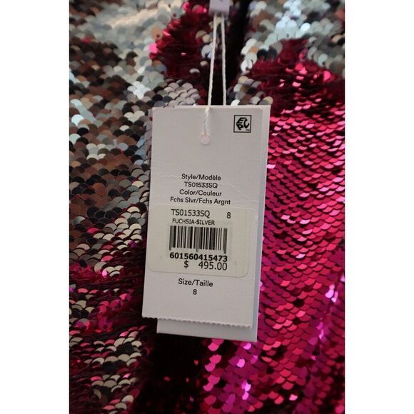 Derek Lam 10 Crosby TS01533SQ Women Sz 8 Fuchsia/Silver Sequined Mini Dress - Picture 3 of 16